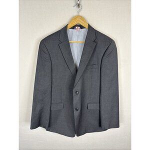 Tommy Hilfiger Men's 40S Short Pinstripe 100% Wool Two Button Blazer Jacket